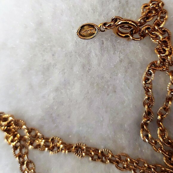 1970's Vintage Jade Green Avon Juliet Cross Pendant - Picture 3 of 6